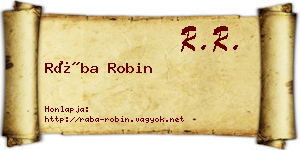 Rába Robin névjegykártya